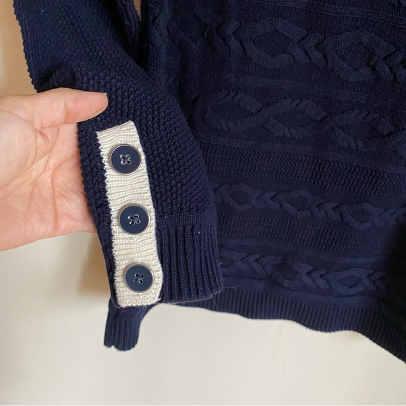 Talbots Crew Neck Blue Knit Sweater - Picture 3 of 7
